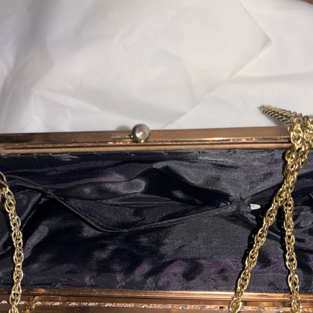 🔥Rare Vintage🔥 Stunning Mid Century Floral Glass Beaded Evening Clutch Purse - Picture 10 of 10